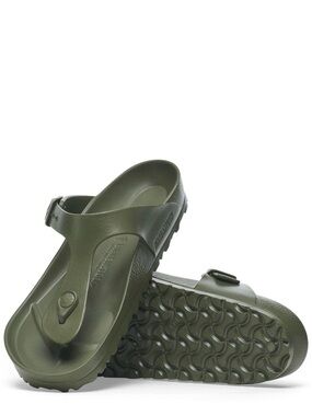 Birkenstock Olive Green EVA Thong Sandals with Adjustable Heel Strap